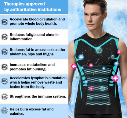 Ionic Shaping Vest, Men's Energetic Ice Silk Ionic Shaping Ionic Vest Long  Sleeve Compression T-shirt For Men To Build Perfect Body